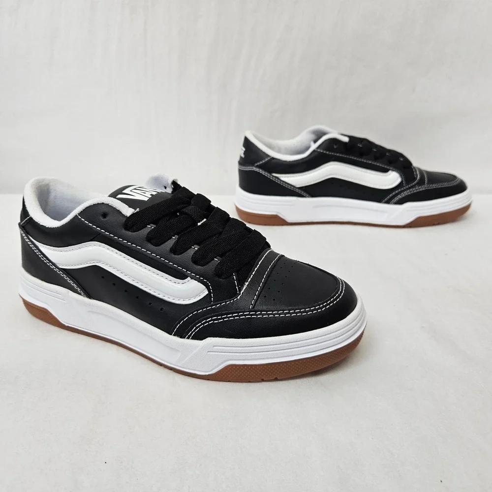 Vans Hylane Leather Sneakers VN000D269X1 Black White Gum Womens Size 7.5